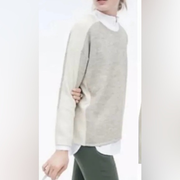 J. Crew Gray / Cream Acrylic Wool Blend Sweater Sz Medium Women’s - Picture 11 of 11